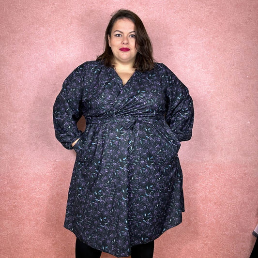 ROBE CACHE-COEUR - FLEUR VIOLETTE