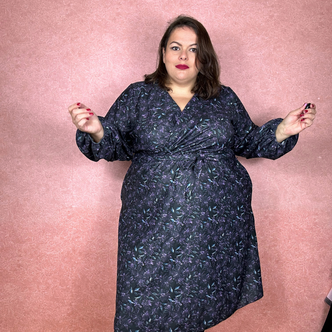 ROBE CACHE-COEUR - FLEUR VIOLETTE