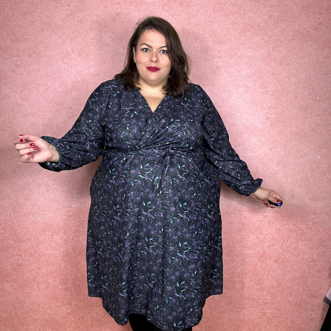 ROBE CACHE-COEUR - FLEUR VIOLETTE