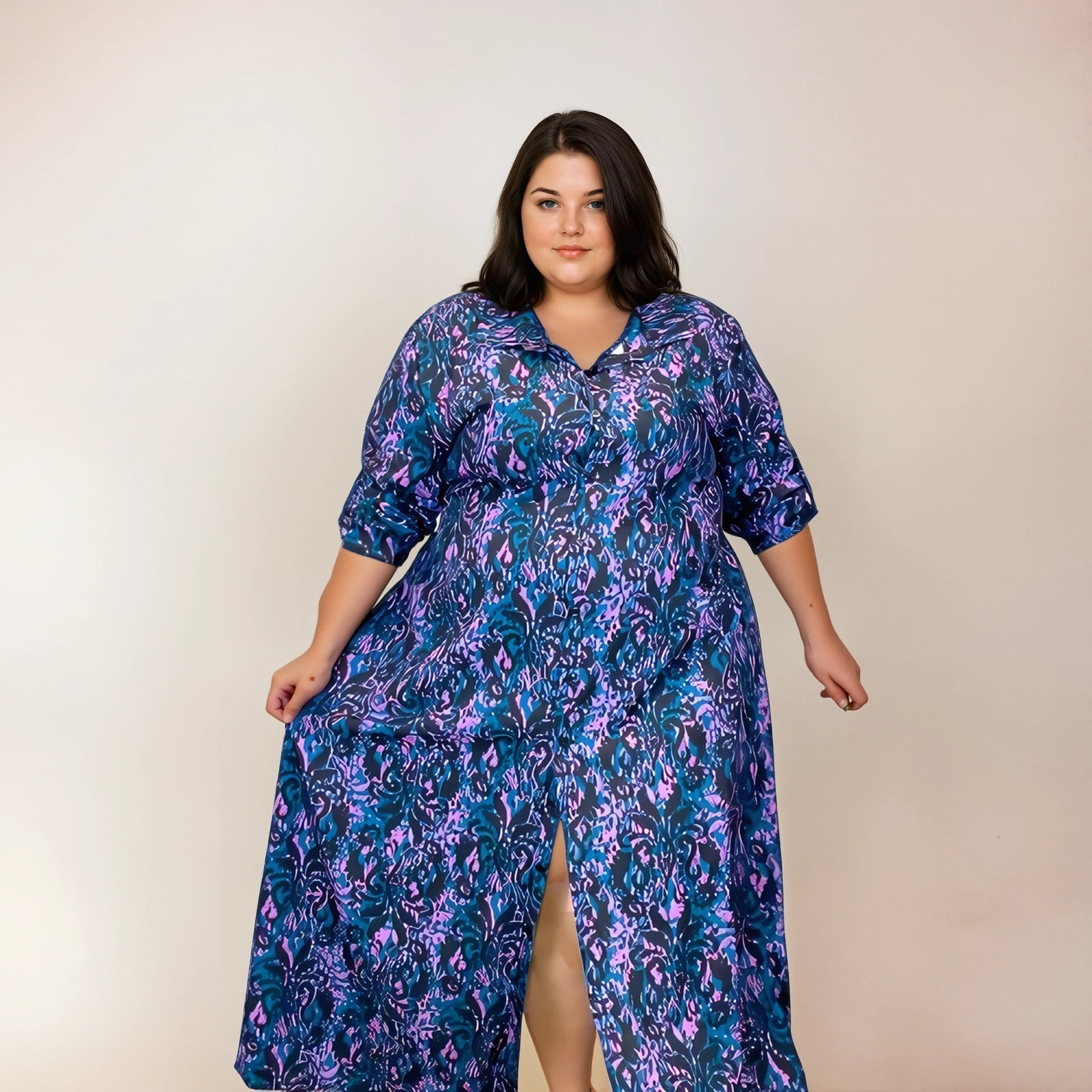 ROBE CHEMISE LONGUE IMPRIMÉ ABSTRAIT L'indisciplinée