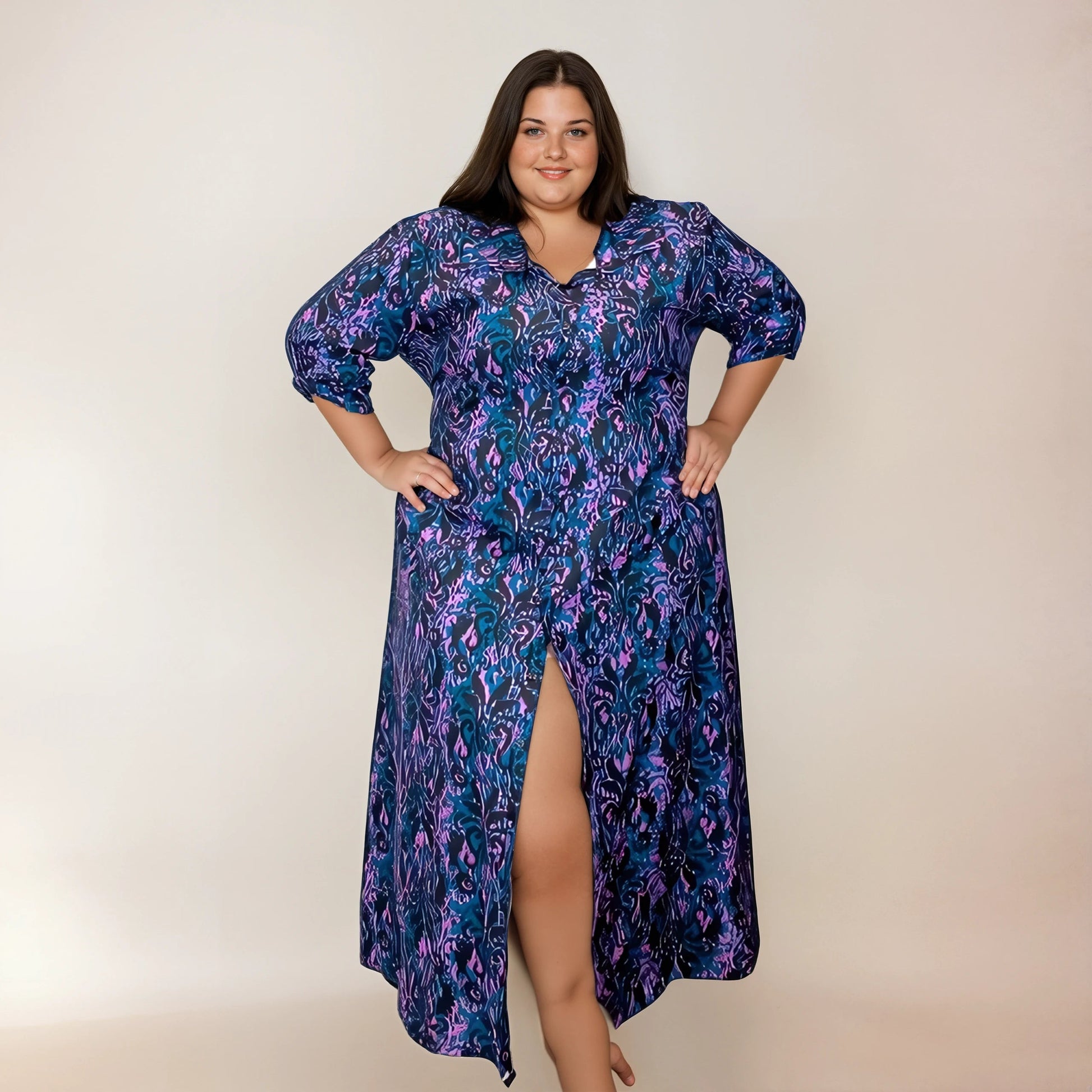 ROBE CHEMISE LONGUE IMPRIMÉ ABSTRAIT L'indisciplinée