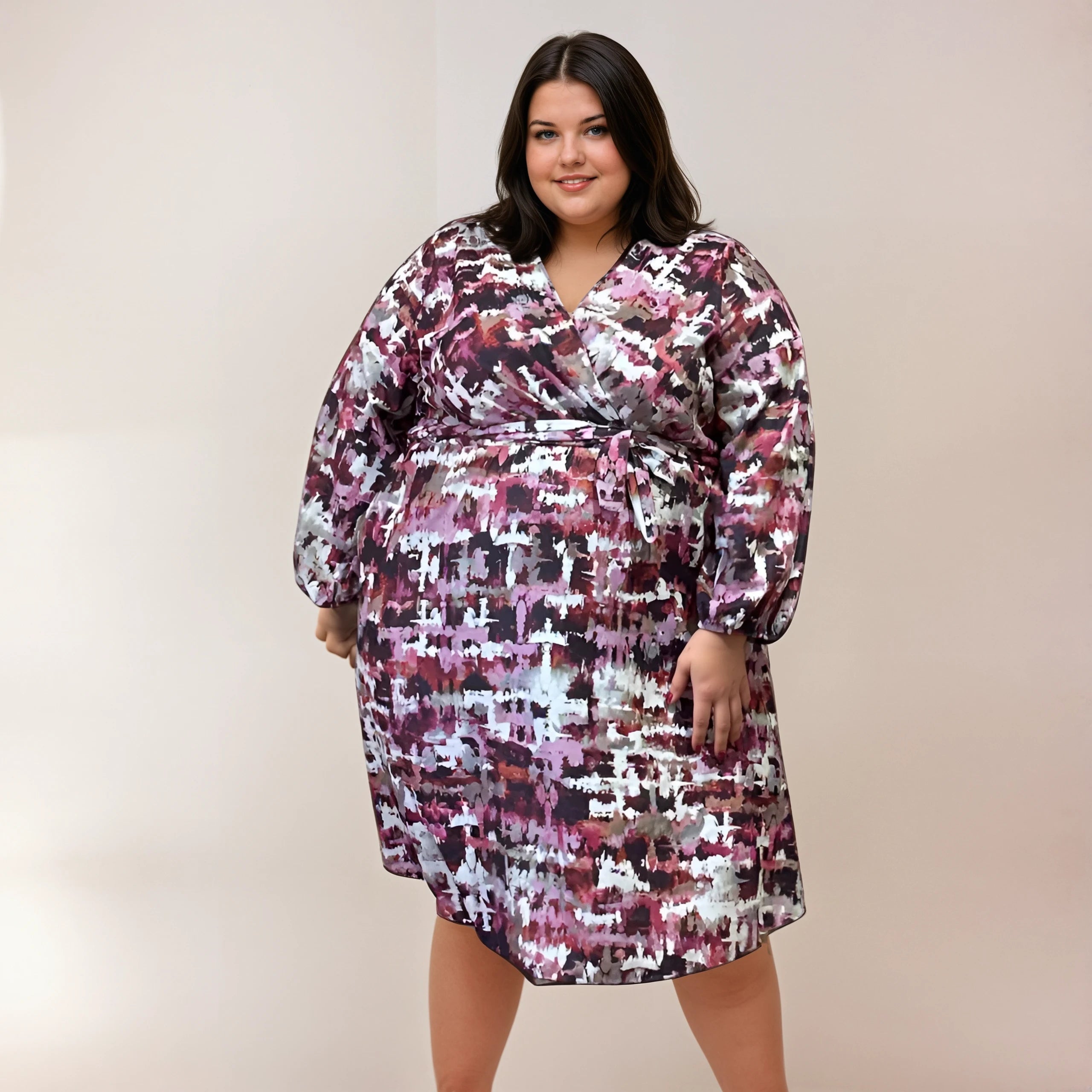 ROBE CACHE-COEUR TWEEDY ROSE L'indisciplinée