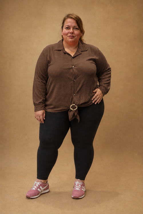 Chemise à boucle bijou et boutons dorés – 70 cm MM