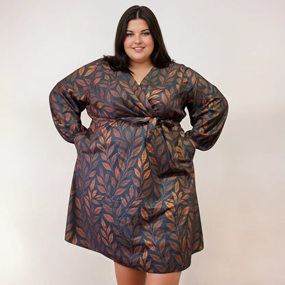 ROBE CACHE-COEUR FEUILLES DORÉES L'indisciplinée