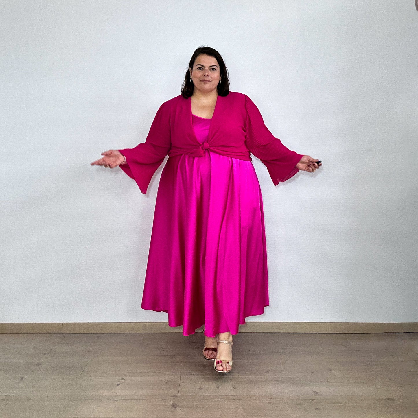 ROBE SATINÉE FUXIA