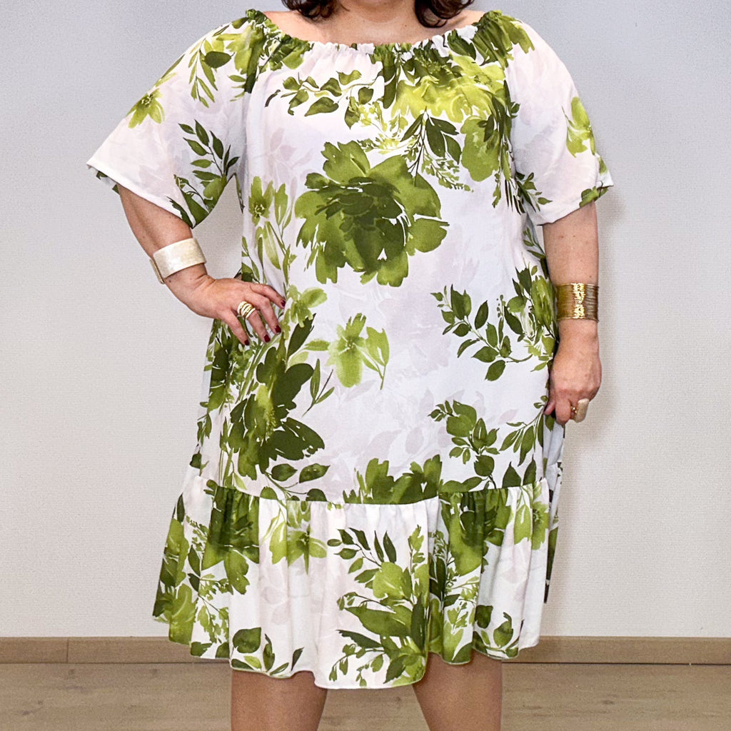 ROBE FEUILLAGE VERTE