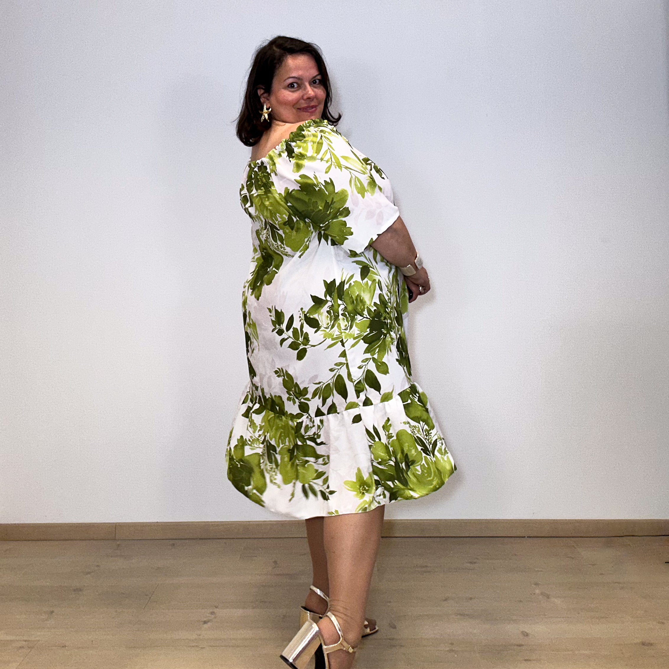 ROBE FEUILLAGE VERTE