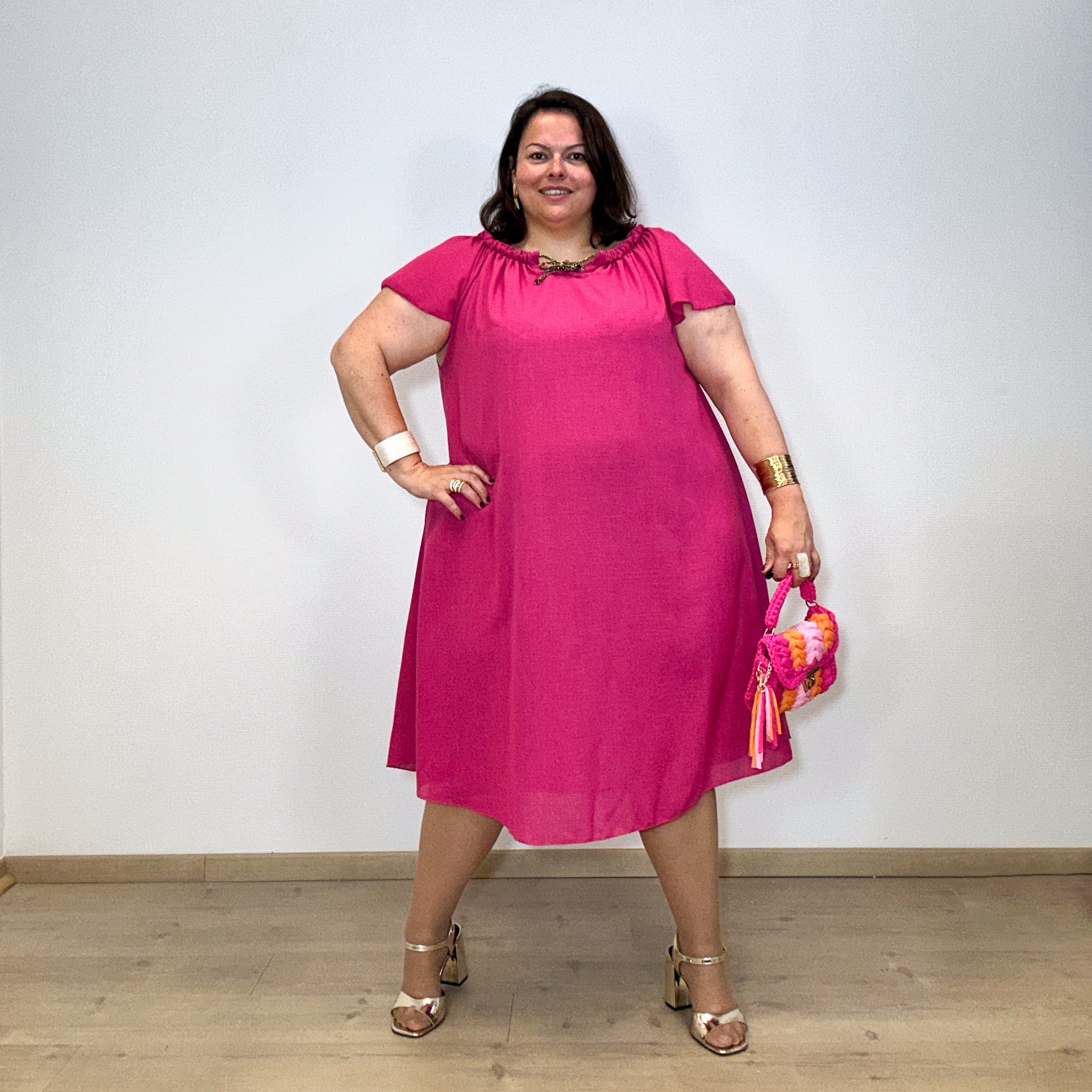 ROBE VISCOSE FUXIA L'indisciplinée