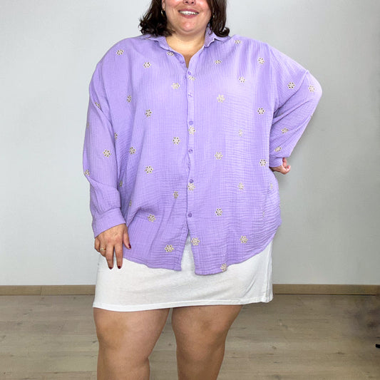CHEMISE LILAS ET DORÉE