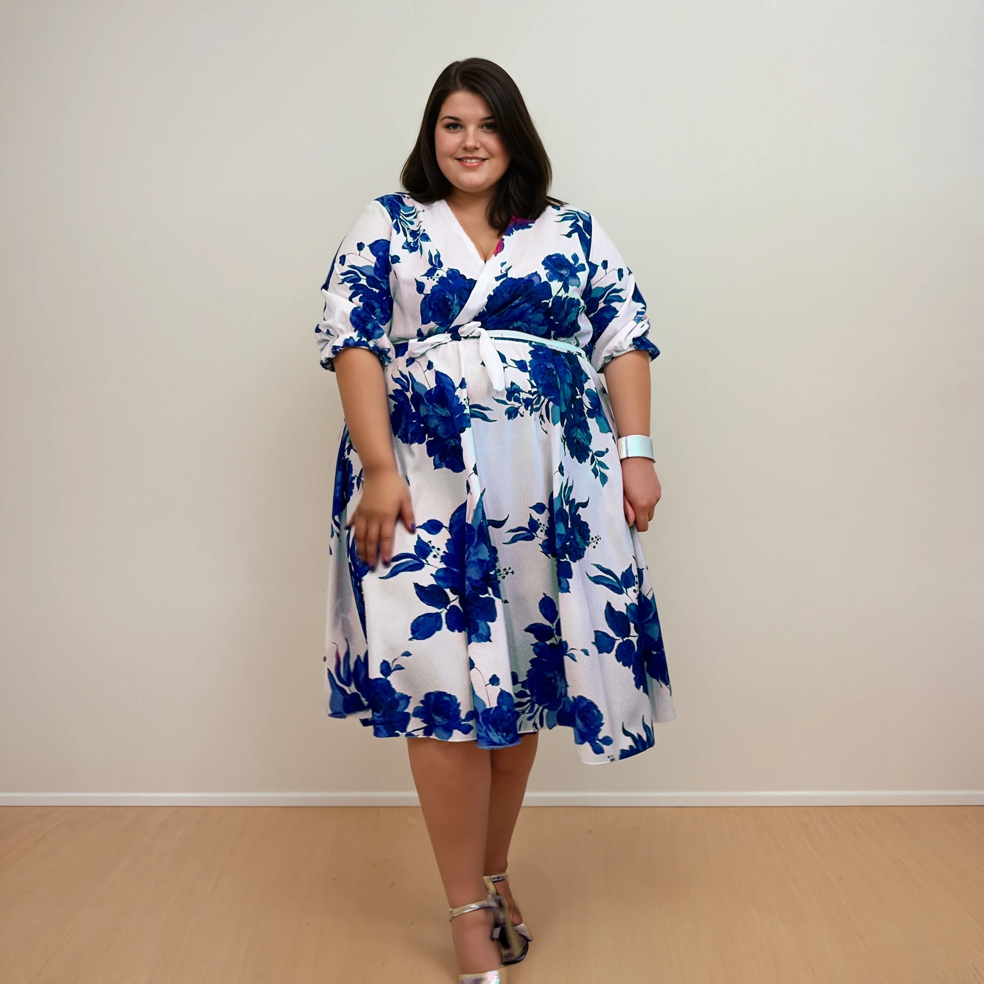 ROBE CACHE-COEUR FLEUR MARINE L'indisciplinée