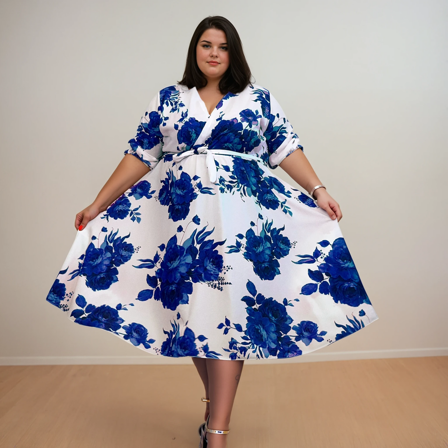 ROBE CACHE-COEUR FLEUR MARINE L'indisciplinée