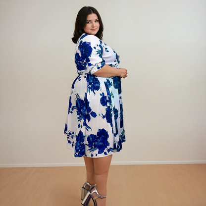 ROBE CACHE-COEUR FLEUR MARINE L'indisciplinée