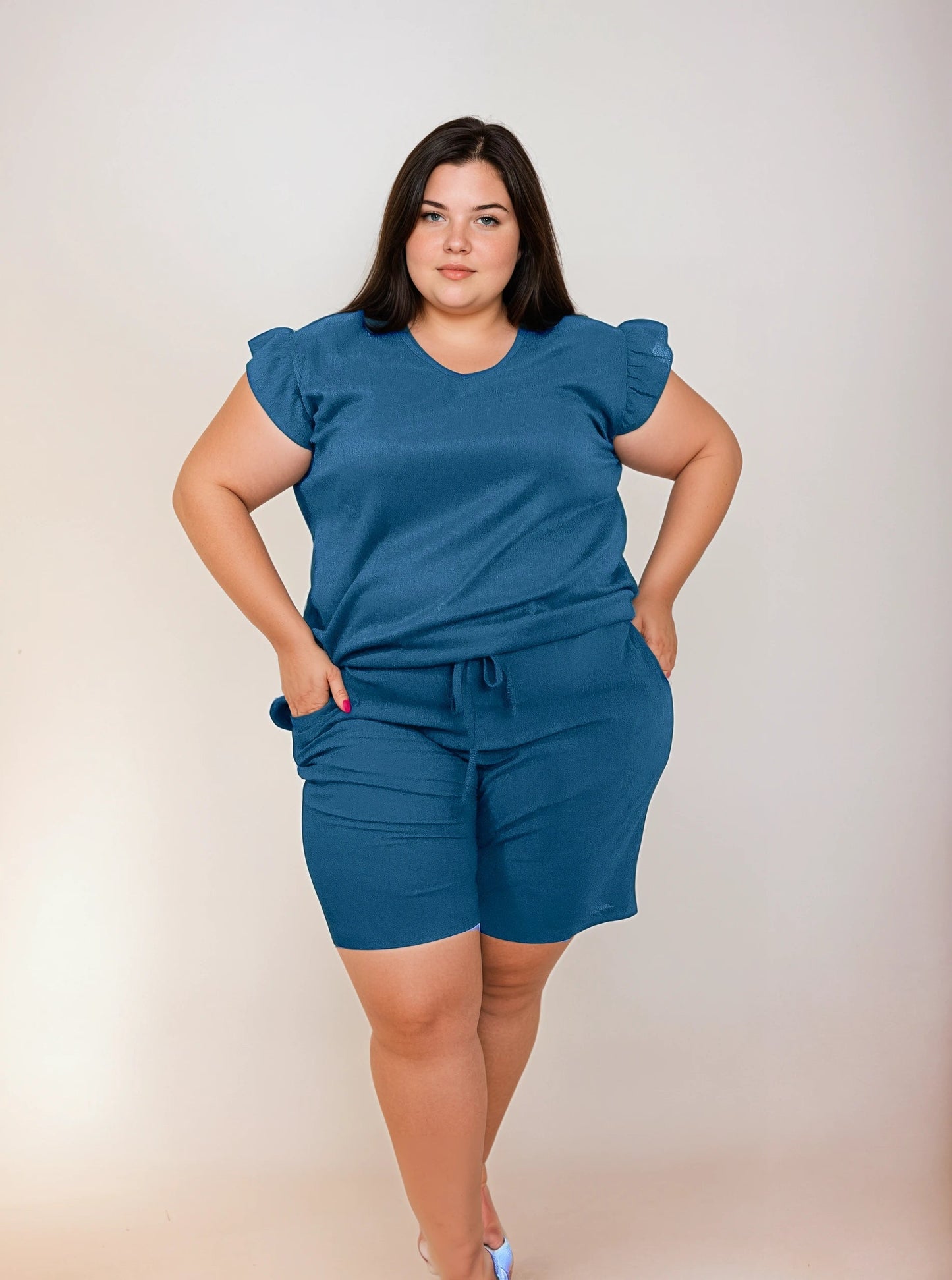 ENSEMBLE SHORT BLEU ACIER L'indisciplinée