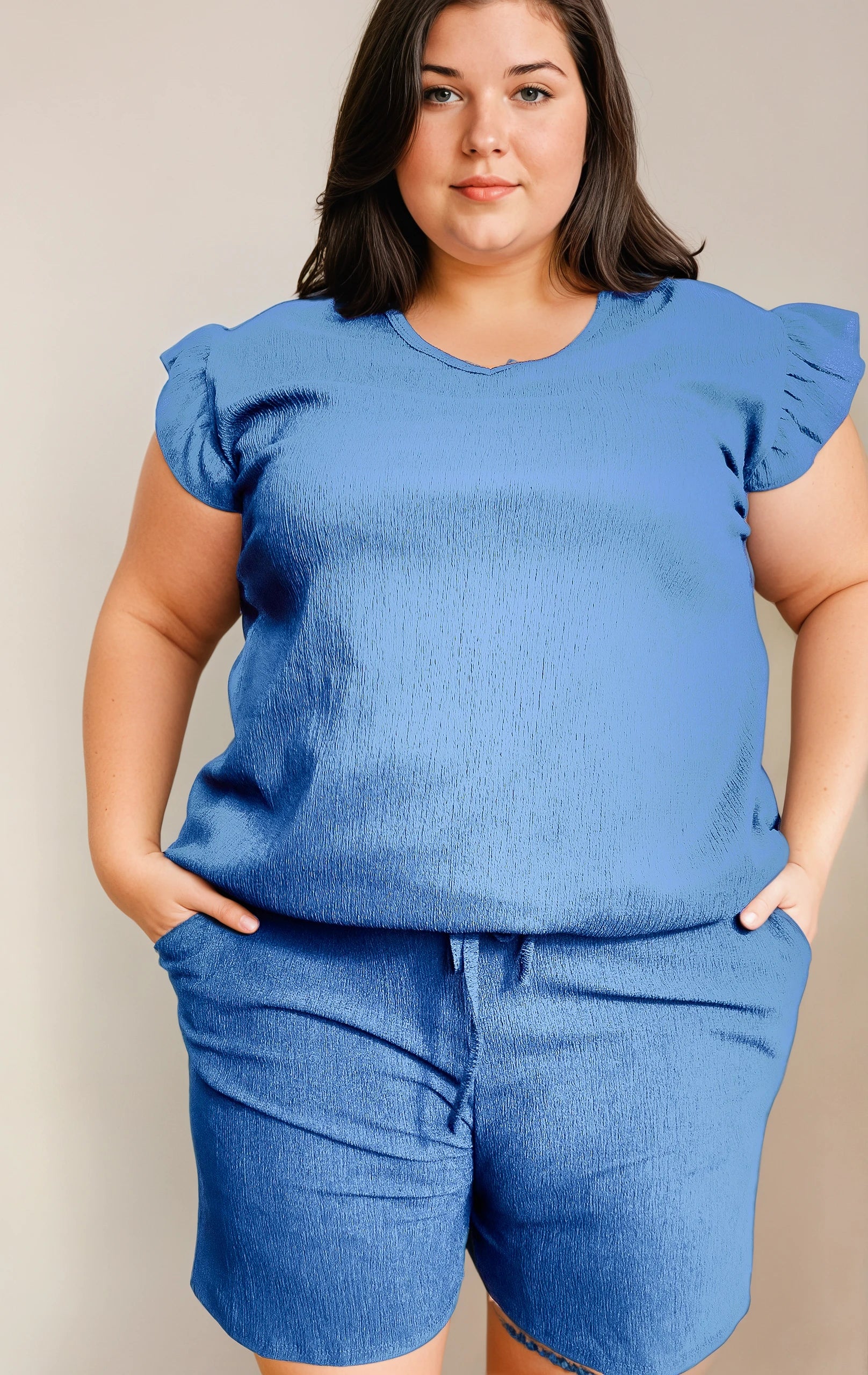 ENSEMBLE SHORT BLEU ACIER L'indisciplinée