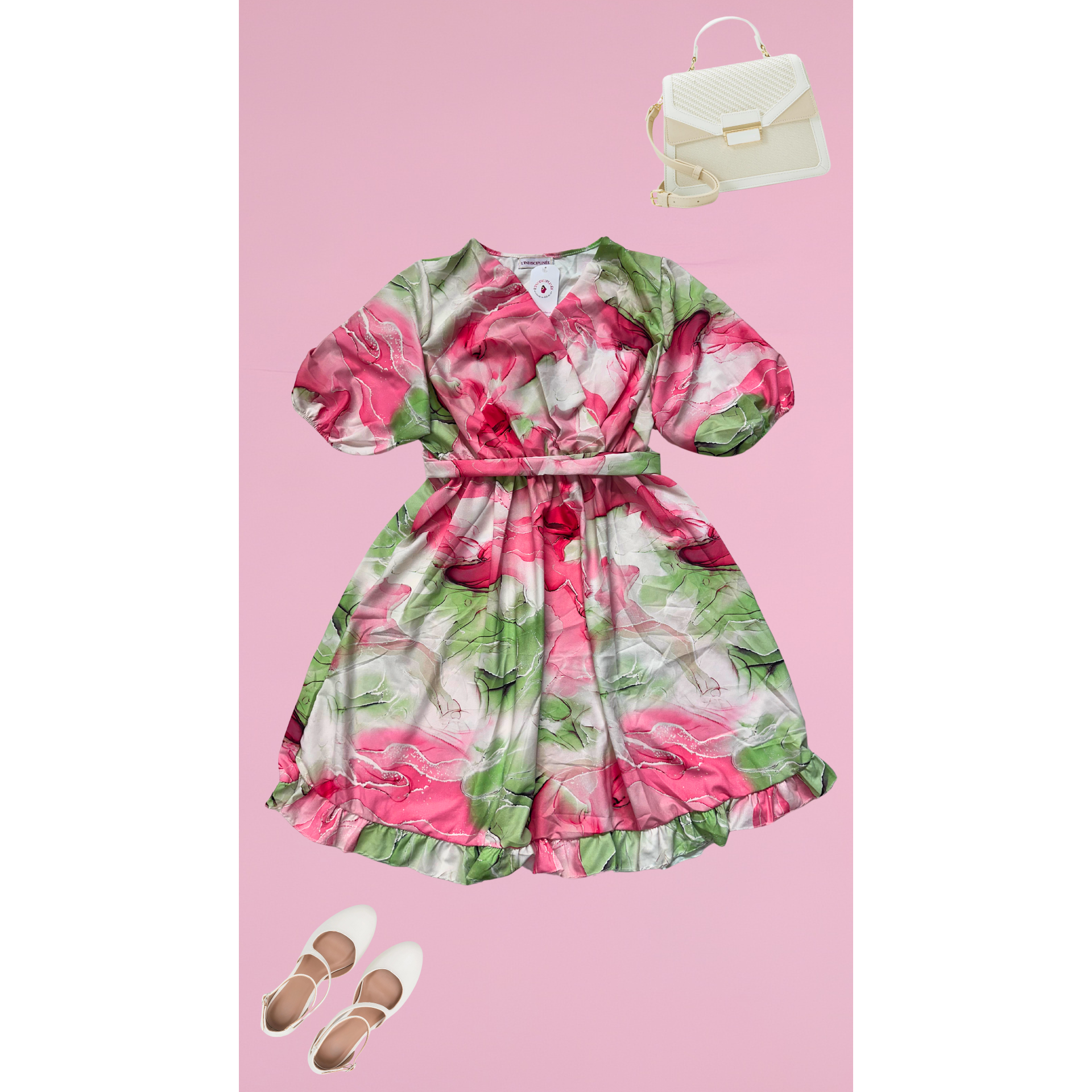 ROBE CACHE-COEUR - MARBRÉE FUSCHIA L'indisciplinée