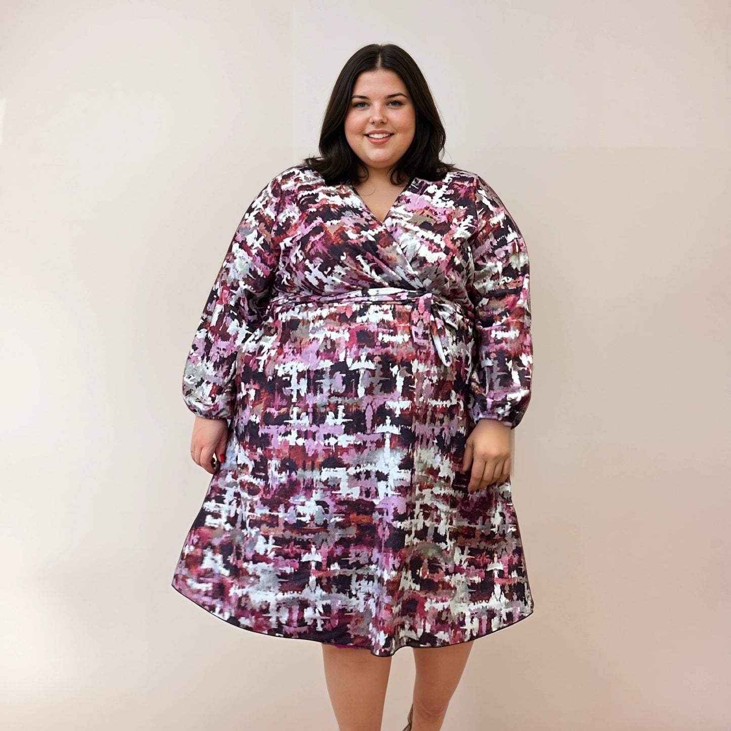 ROBE CACHE-COEUR TWEEDY ROSE L'indisciplinée