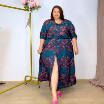 ROBE CHEMISE LONGUE IMPRIMÉ VERT L'indisciplinée