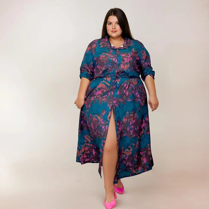 ROBE CHEMISE LONGUE IMPRIMÉ VERT L'indisciplinée