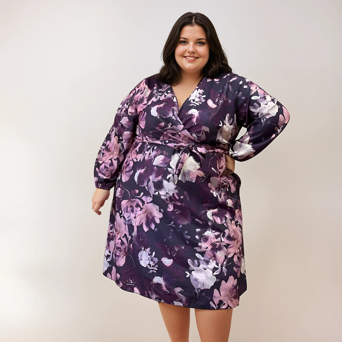 ROBE CACHE-COEUR AQUARELLE VIOLETTE L'indisciplinée