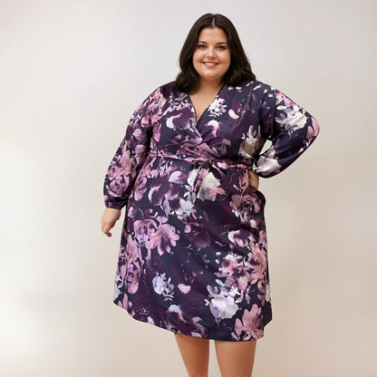 ROBE CACHE-COEUR AQUARELLE VIOLETTE L'indisciplinée