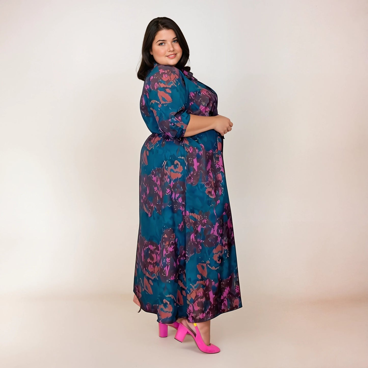 ROBE CHEMISE LONGUE IMPRIMÉ VERT L'indisciplinée