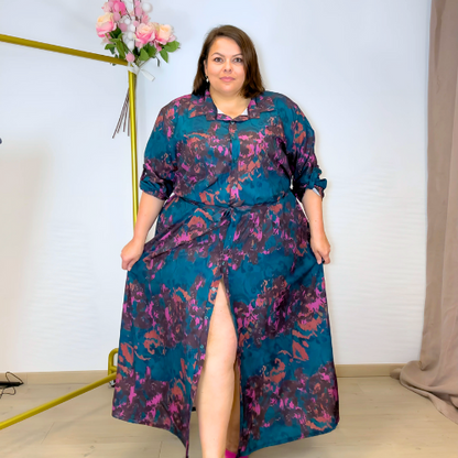 ROBE CHEMISE LONGUE IMPRIMÉ VERT L'indisciplinée