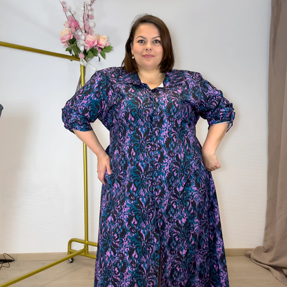 ROBE CHEMISE LONGUE IMPRIMÉ ABSTRAIT