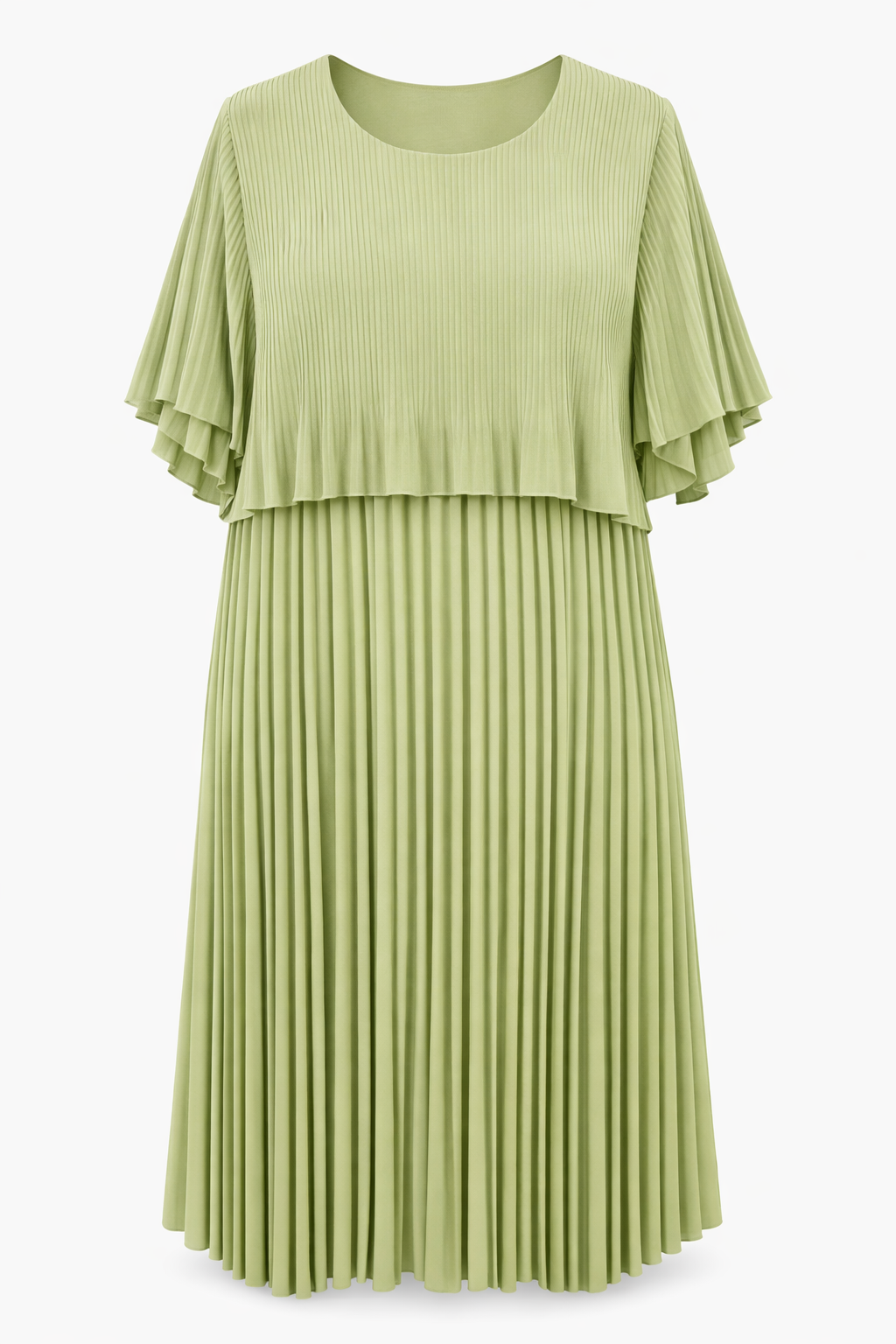 ROBE PLISSÉE MANCHES PAPILLON - VERT D'EAU L'indisciplinée