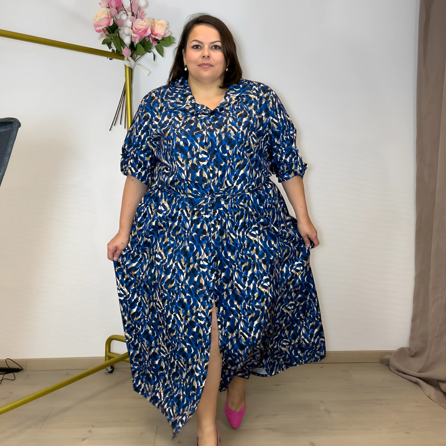 ROBE CHEMISE LONGUE IMPRIMÉ BLUESTAIN