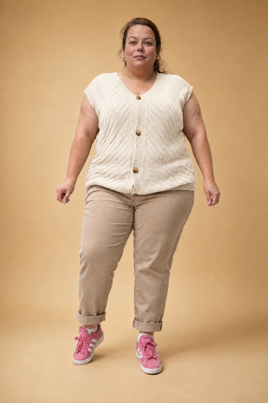 Gilet sans manches en maille relief – 80 cm MM