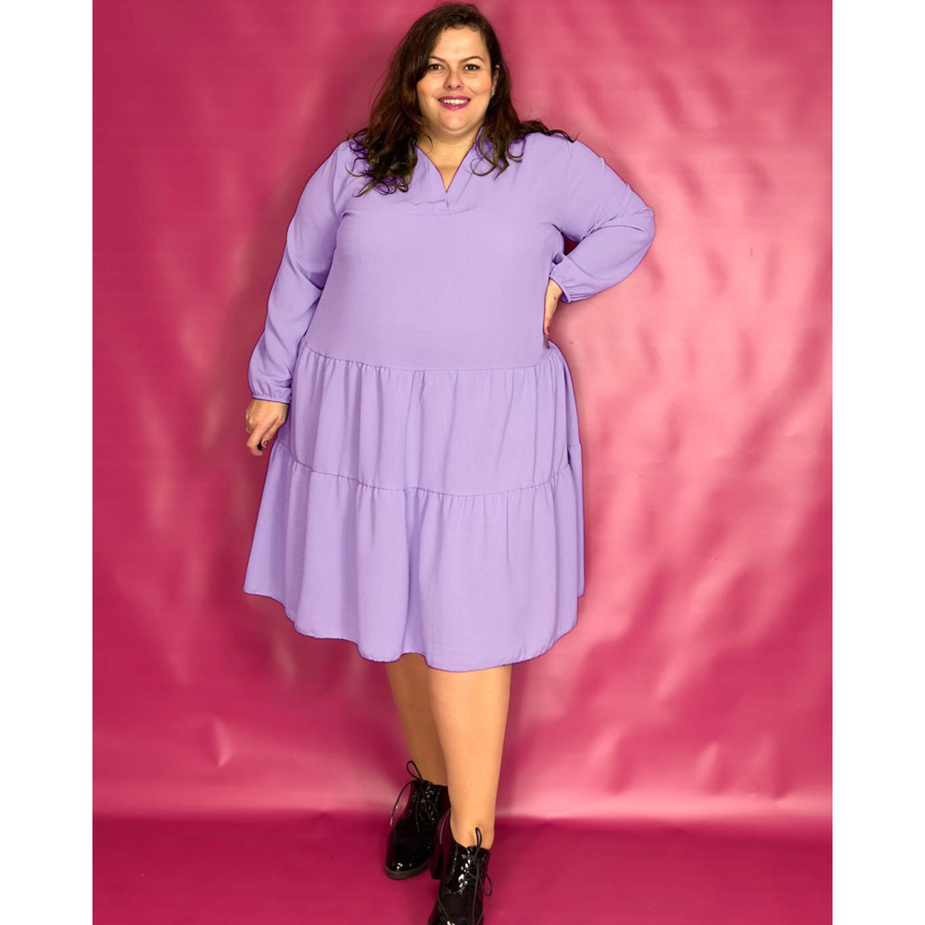 ROBE COL CHEMISIER À VOLANTS - LILAS L'indisciplinée