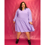 ROBE COL CHEMISIER À VOLANTS - LILAS L'indisciplinée