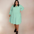 ROBE COL CHEMISIER À VOLANTS - VERT L'indisciplinée
