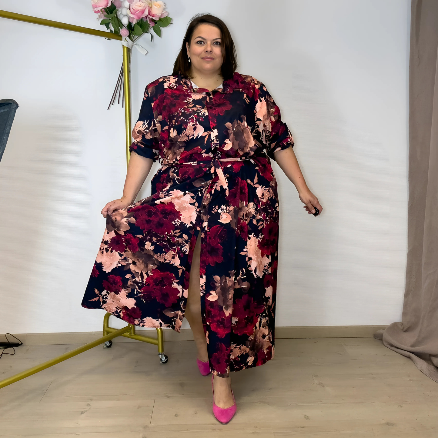 ROBE CHEMISE LONGUE IMPRIMÉ FLORAL