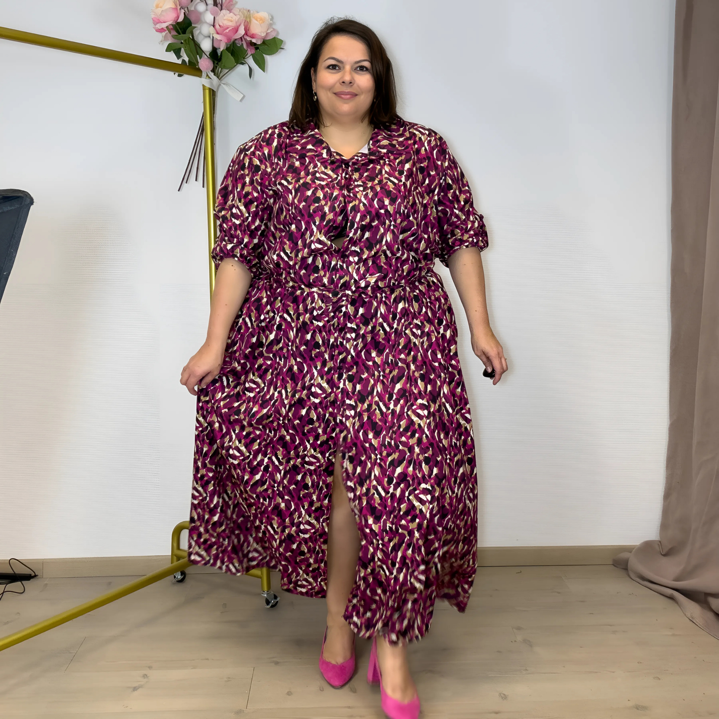 ROBE CHEMISE LONGUE IMPRIMÉ PINKSTAIN