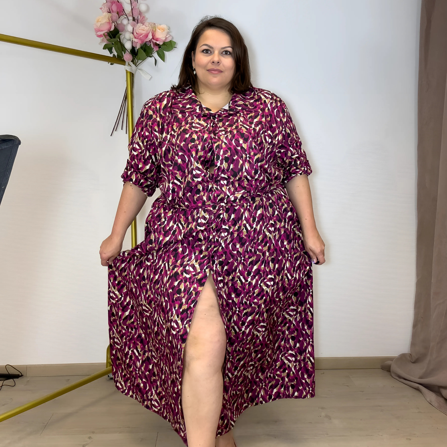 ROBE CHEMISE LONGUE IMPRIMÉ PINKSTAIN