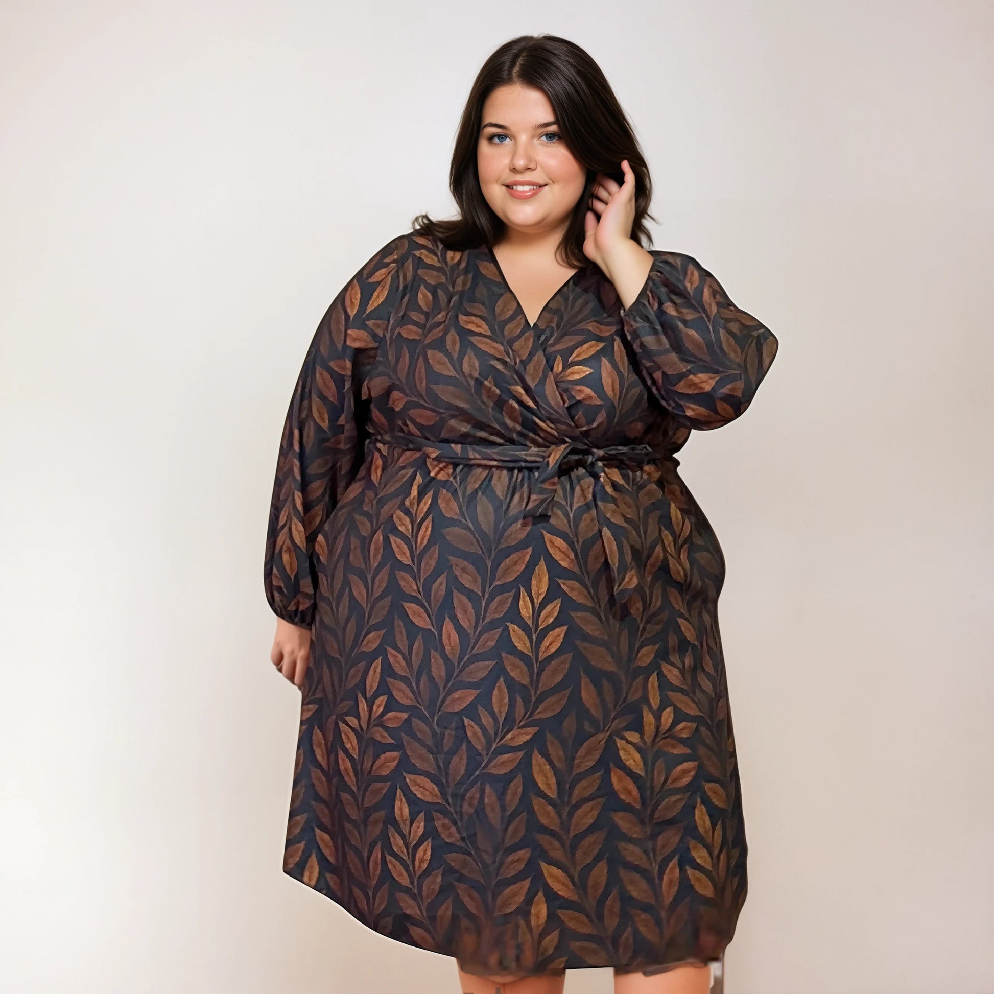 ROBE CACHE-COEUR FEUILLES DORÉES L'indisciplinée