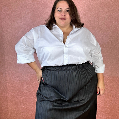 JUPE PLISSÉE SIMILI CUIR