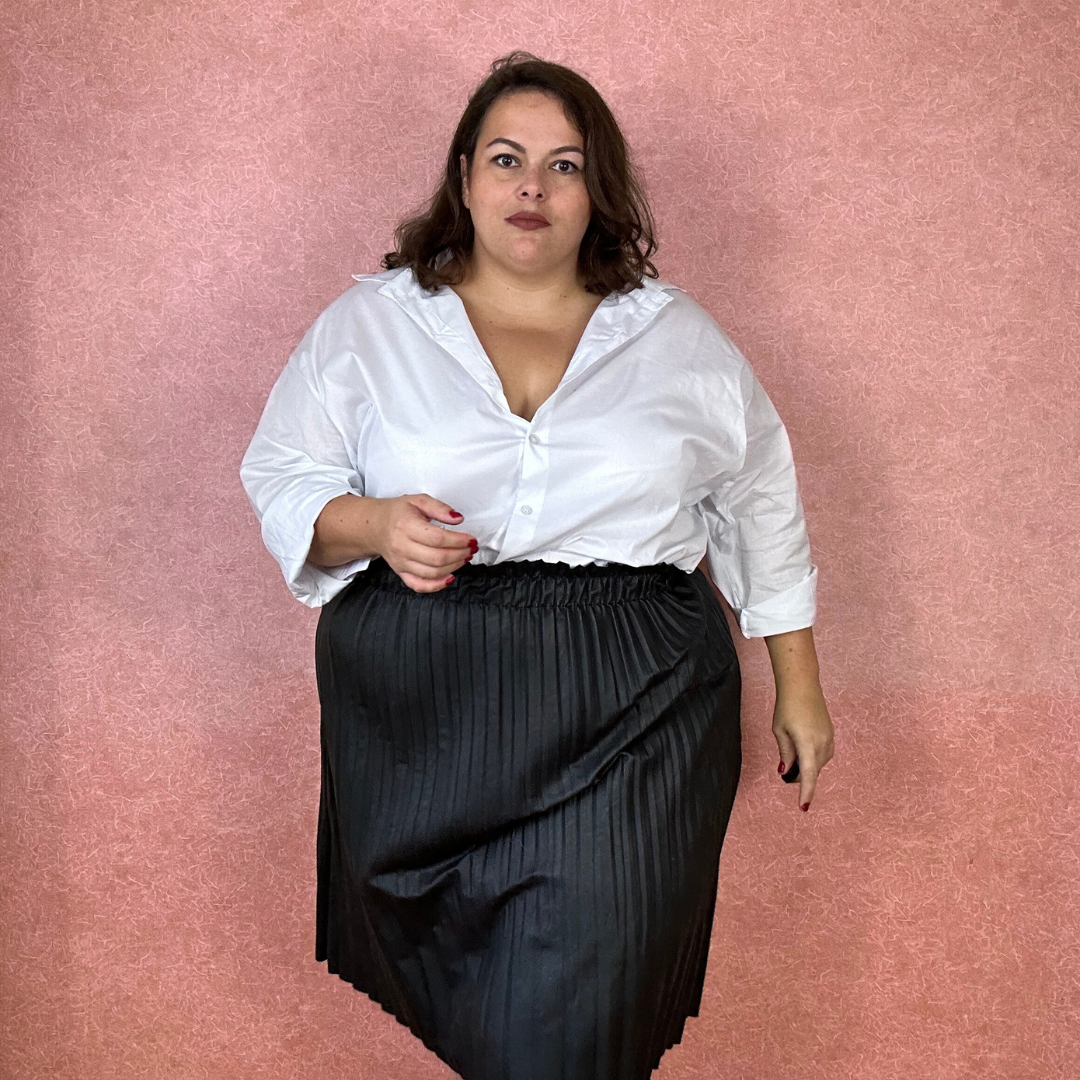 JUPE PLISSÉE SIMILI CUIR