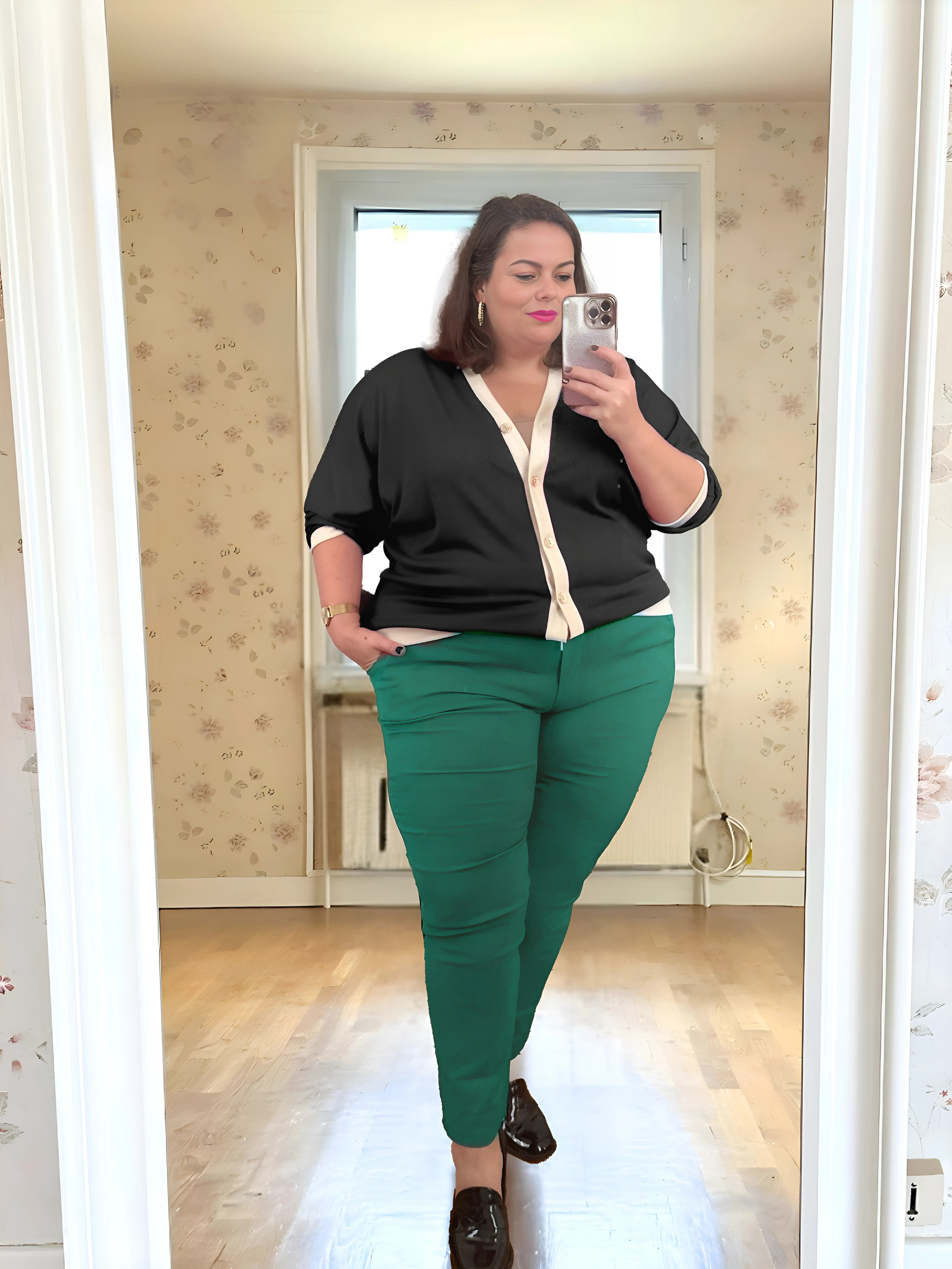 PANTALON EN TOILE VERT L'indisciplinée