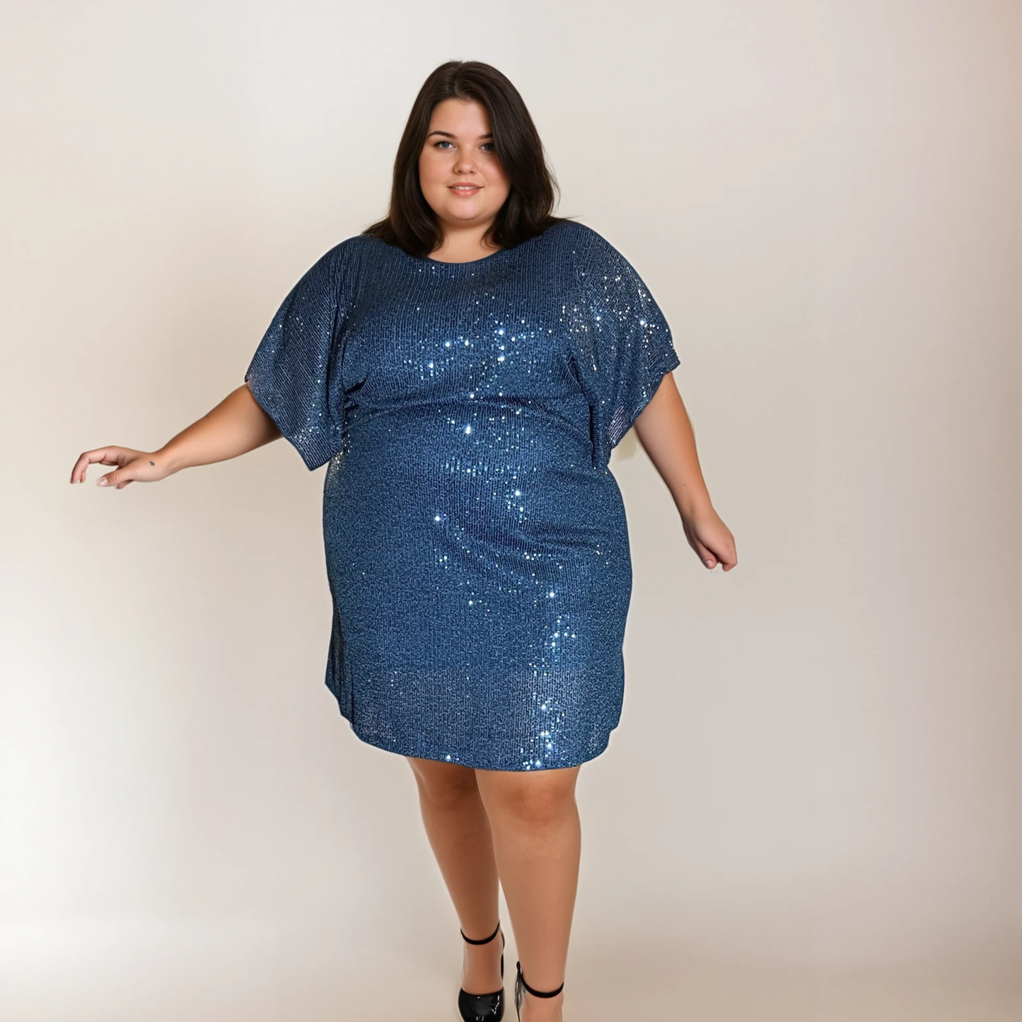 ROBE PAILLETTES PETROL L'indisciplinée