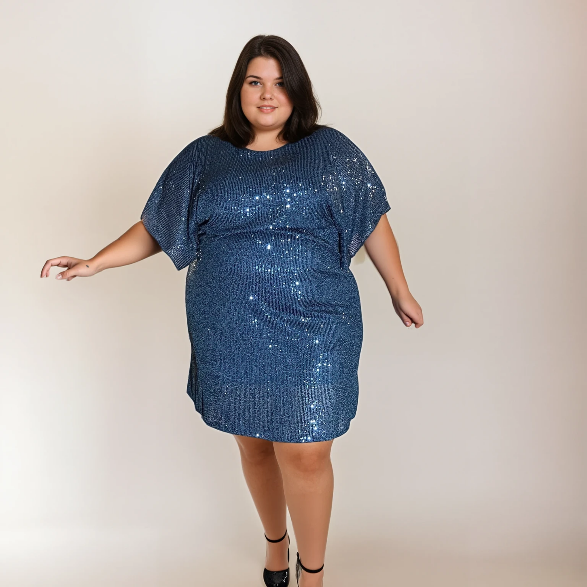 ROBE PAILLETTES PETROL L'indisciplinée