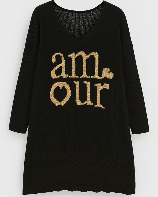 MINI-ROBE PULL / LONG PULL NOIRE L'indisciplinée