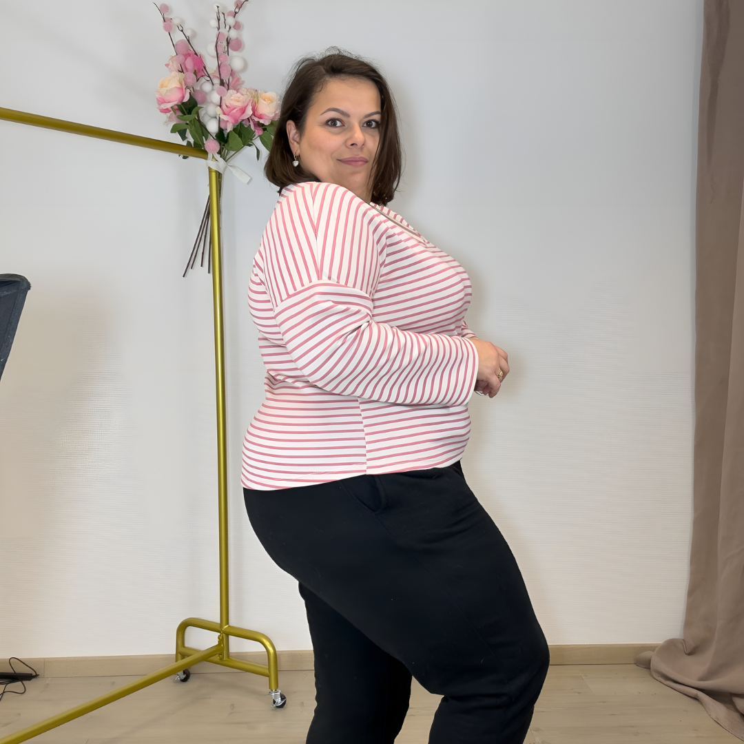 PULL MARINIÈRE ROSE