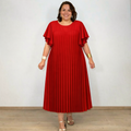 ROBE LONGUE PLISSÉE ROUGE L'indisciplinée