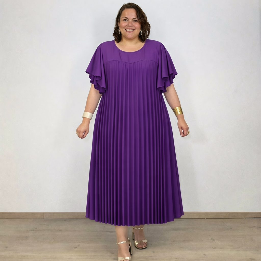 ROBE LONGUE PLISSÉE VIOLETTE L'indisciplinée