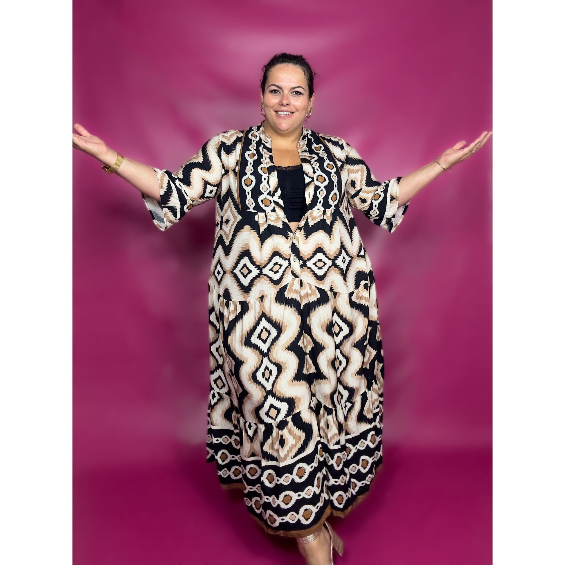 ROBE AZTEQUE NOIRE ET SABLE L'indisciplinée