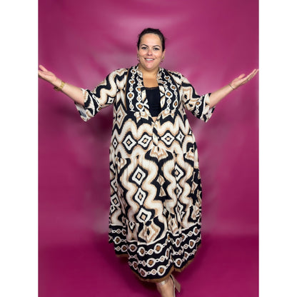 ROBE AZTEQUE NOIRE ET SABLE L'indisciplinée