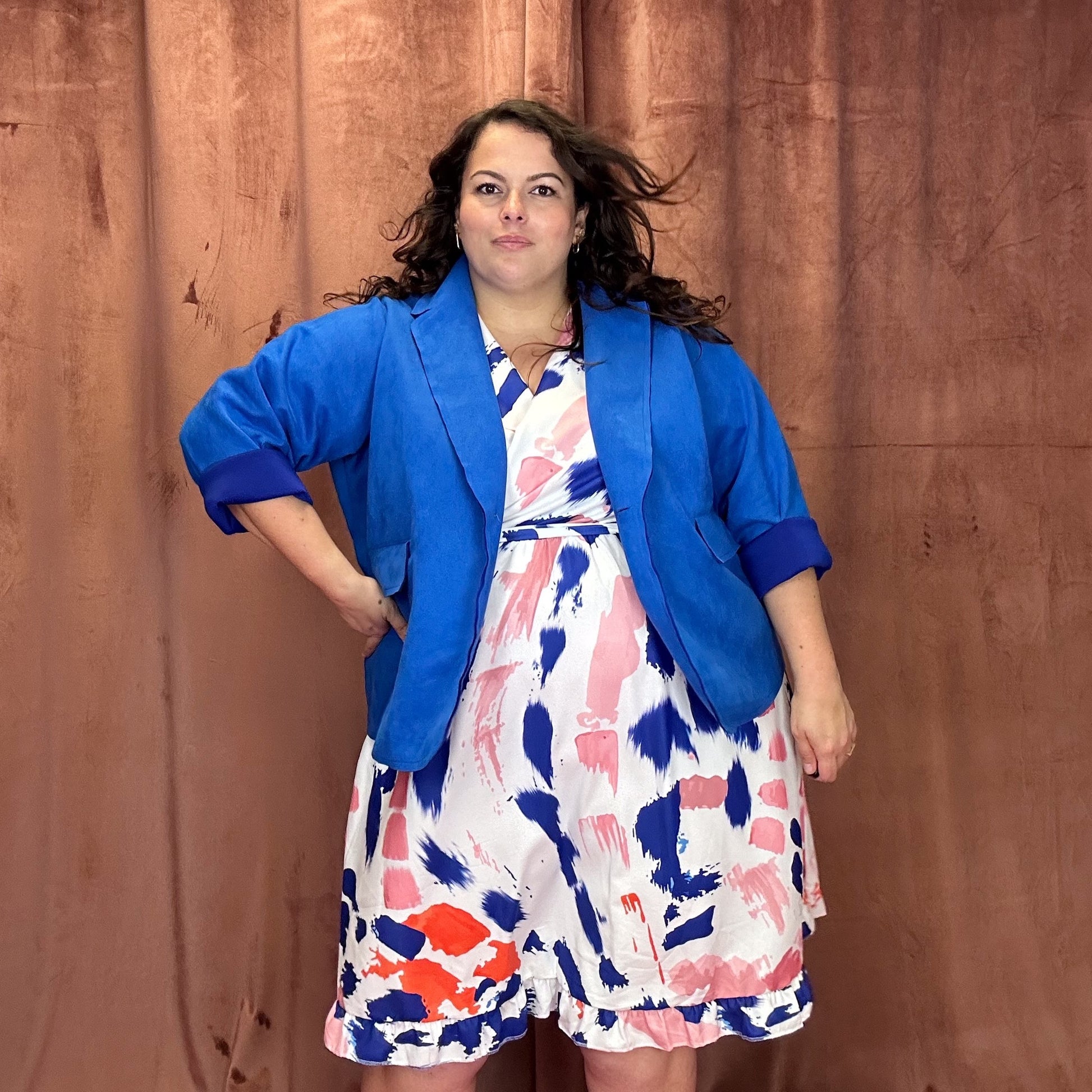 BLAZER SUÉDINE GRANDE TAILLE - ROYAL BLU L'indisciplinée