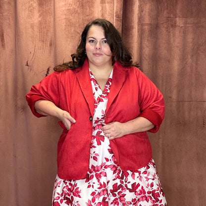 BLAZER SUÉDINE GRANDE TAILLE - RED CHERRY L'indisciplinée